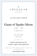 Cryogear scent card — Game of Spades Moon (front)