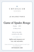 Cryogear scent card — Game of Spades Rouge (front)