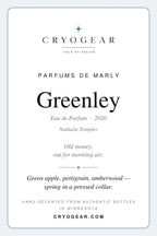 Parfums de Marly Greenley scent card — front
