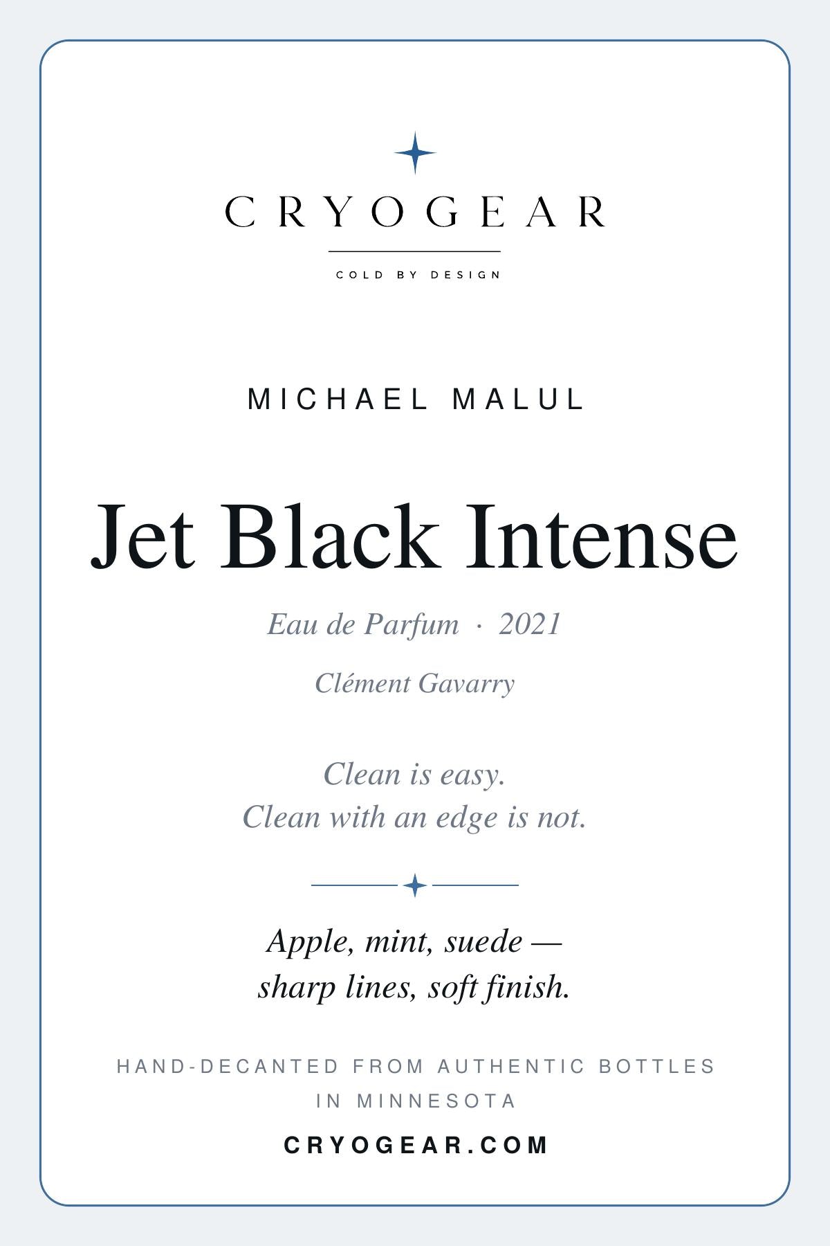 CryoGear scent card — Jet Black Intense