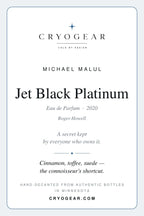 Michael Malul Jet Black Platinum scent card — front