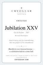 Amouage Jubilation XXV scent card — front