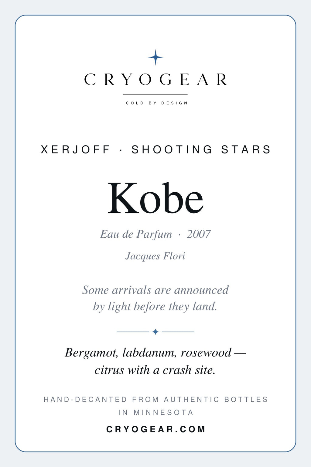 Kobe scent card — front