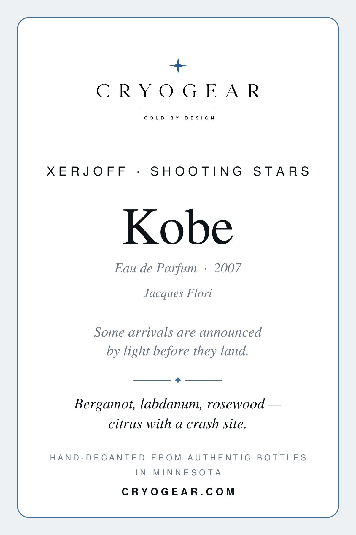 Kobe scent card — front