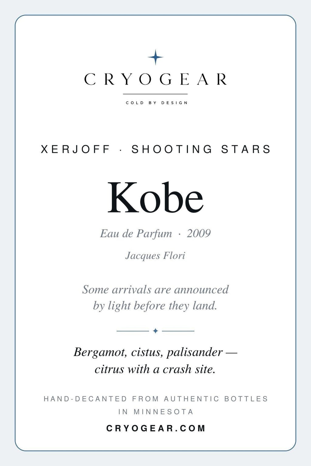 Kobe scent card — front