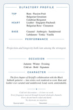 CryoGear scent card back — Xerjoff Tony Iommi Monkey Special olfactory profile