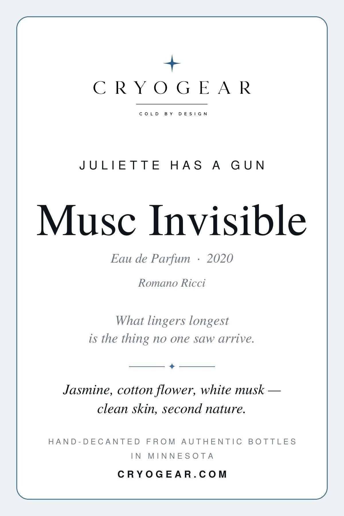 Musc Invisible scent card — front