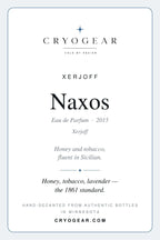 Xerjoff Naxos scent card — front