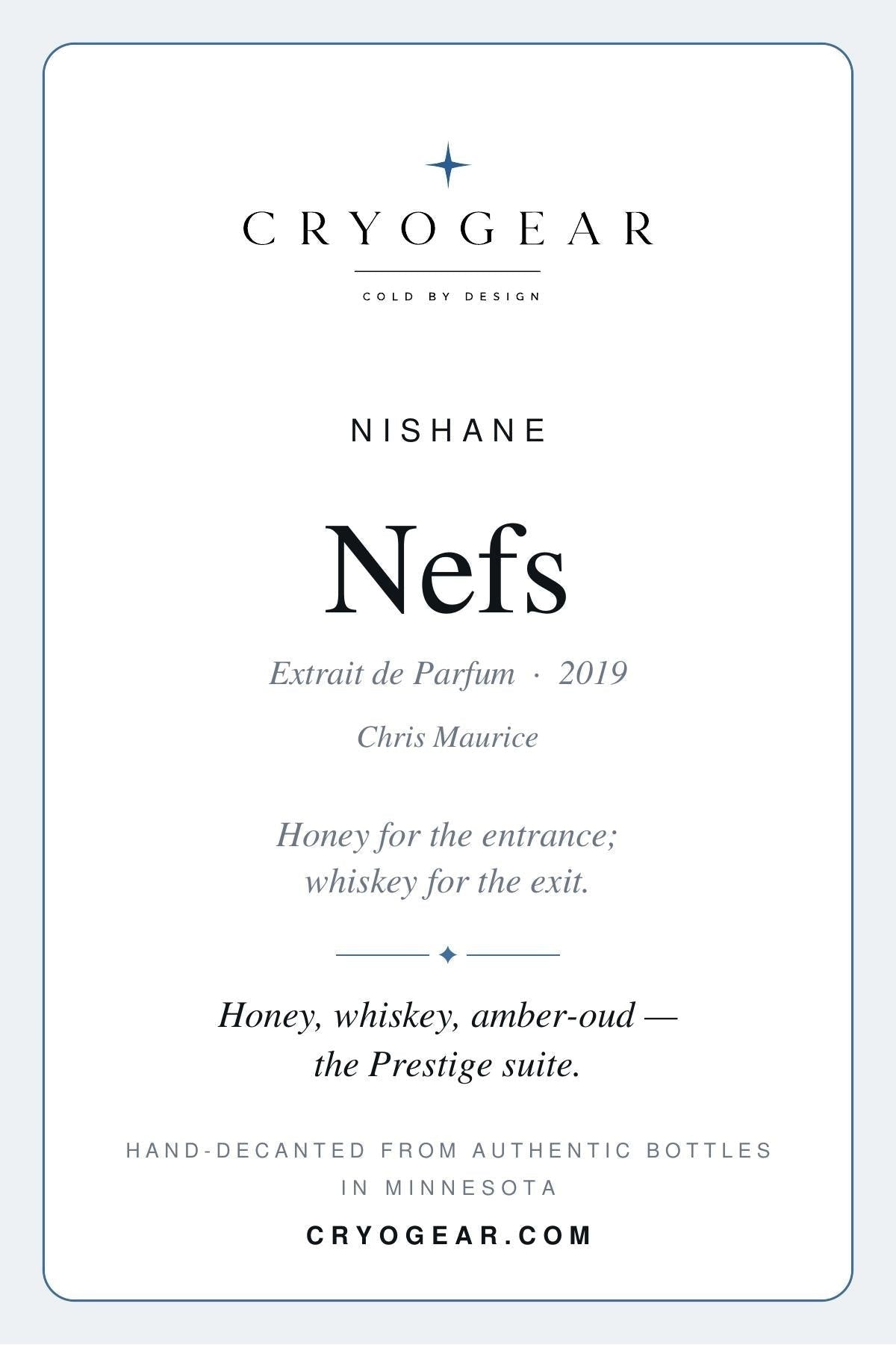 Nishane Nefs scent card — front