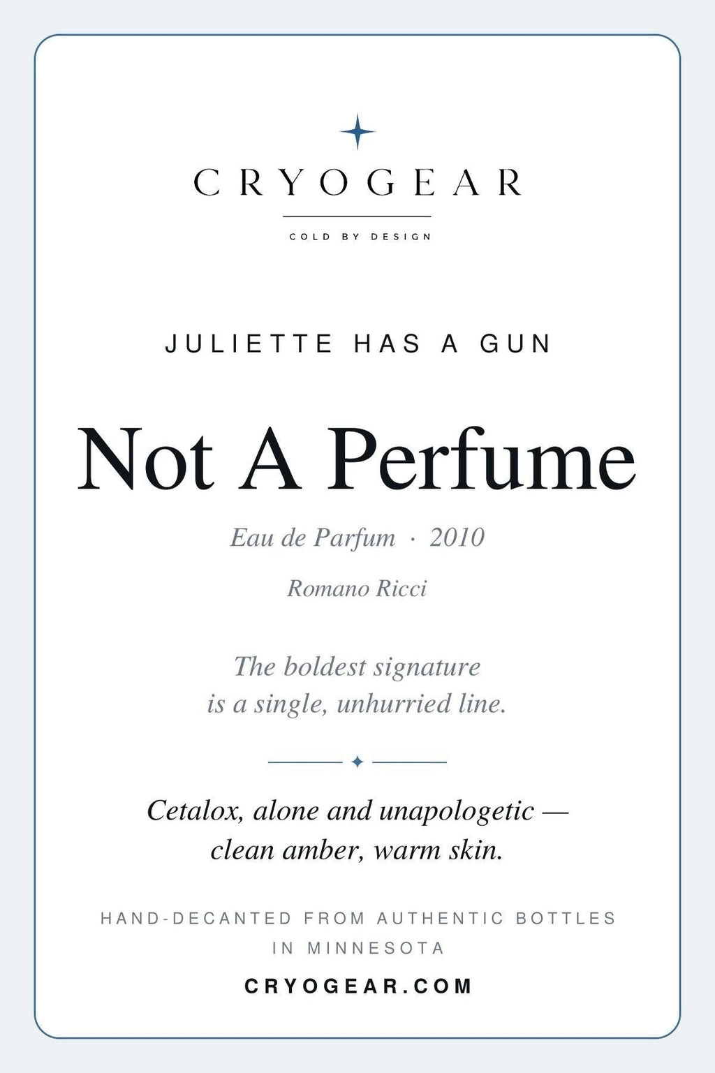 Not A Perfume scent card — front