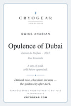 Swiss Arabian Opulence of Dubai scent card — front