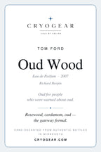 Cryogear scent card — Oud Wood (front)