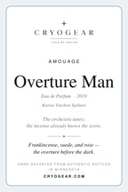 Amouage Overture Man scent card — front