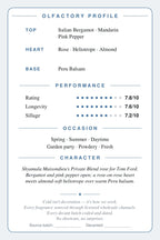 Cryogear scent card — Rose d'Amalfi (back)