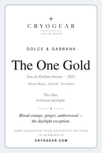 The One Gold scent card — front