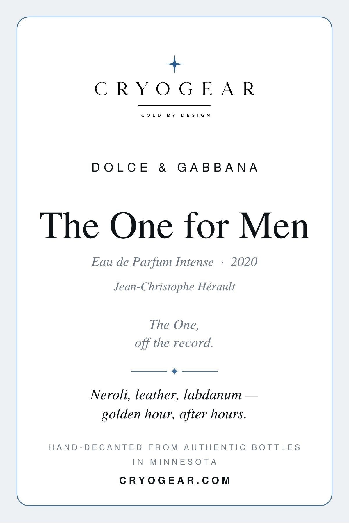 The One EdP Intense scent card — front