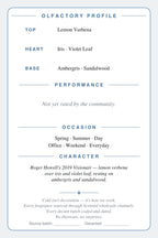 CryoGear scent card — Visionair (back)