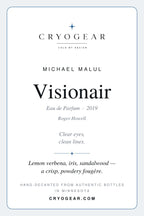 CryoGear scent card — Visionair (front)