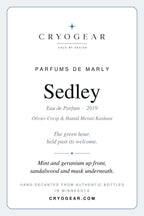 CryoGear scent card — Sedley, front